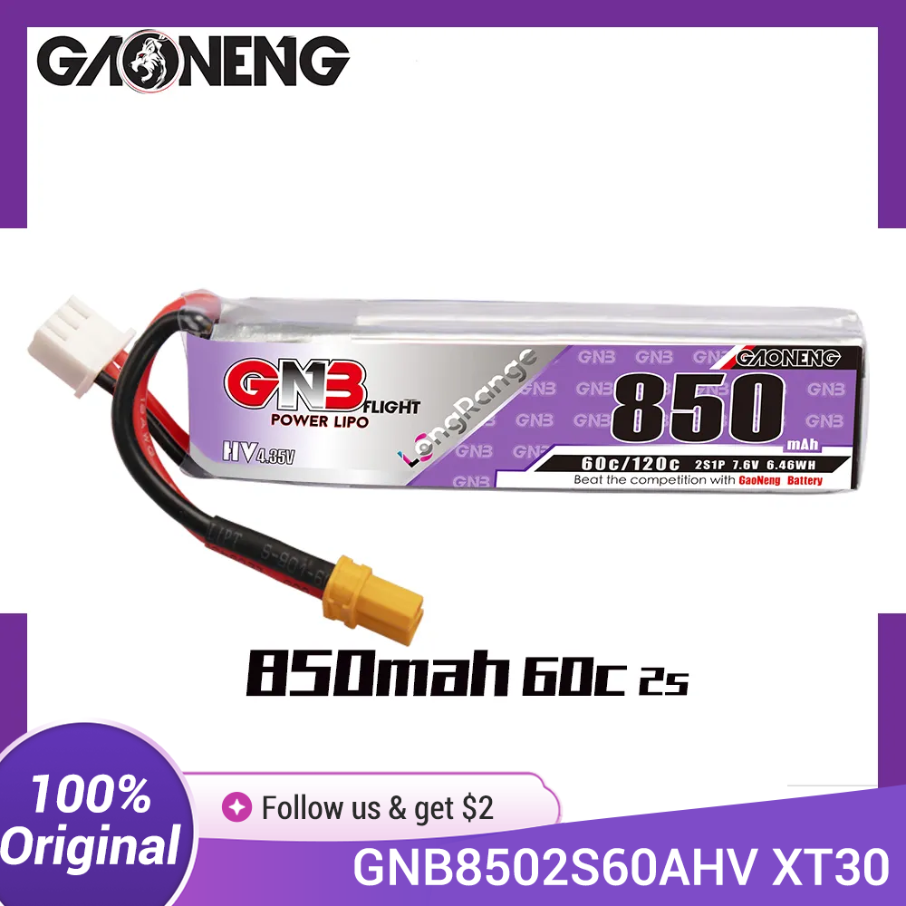 GAONENG GNB LiPo Battery 850mA - Drone Kit Racing recension och pris